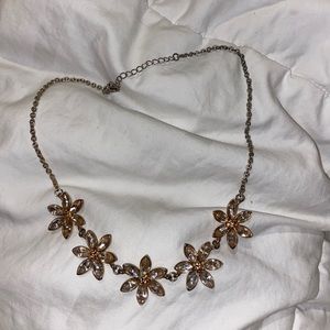 Rose Gold Floral Statement Necklace
